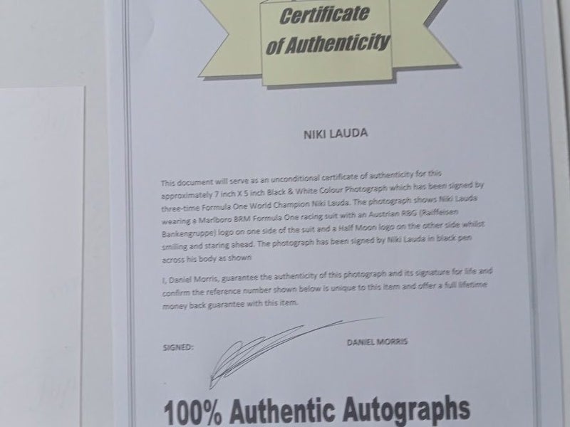 Niki Lauda "3 x Formula One World Champion" signed Photograph + Certificate Carousel 9