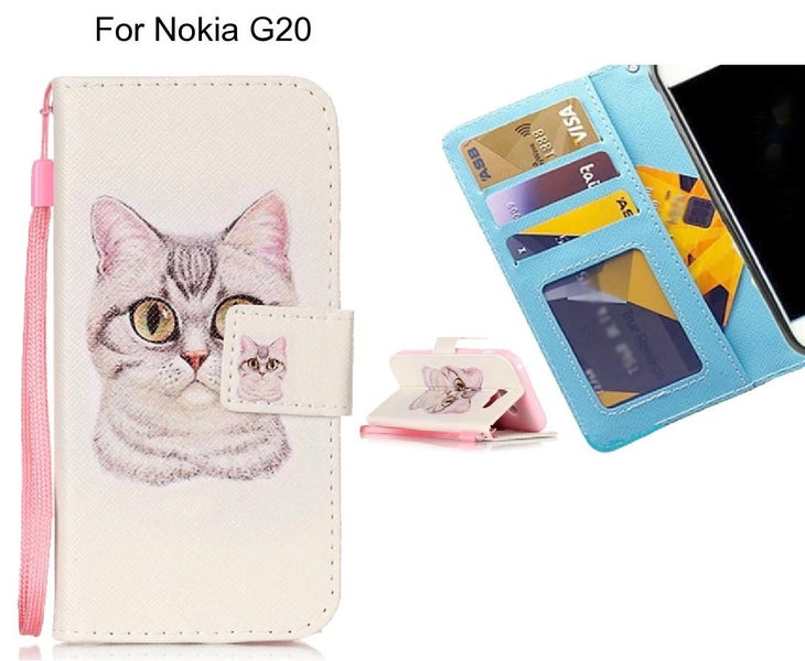 Nokia G20 case 3 card leather wallet case printed ID Carousel 1
