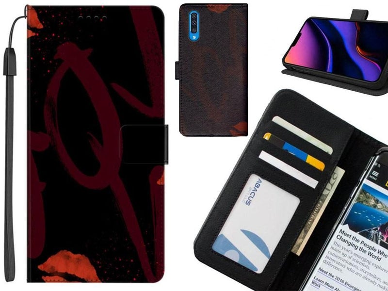 Galaxy A50 case leather wallet case printed ID Carousel 1