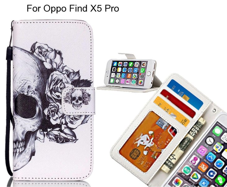 Oppo Find X5 Pro case 3 card leather wallet case printed ID Carousel 1