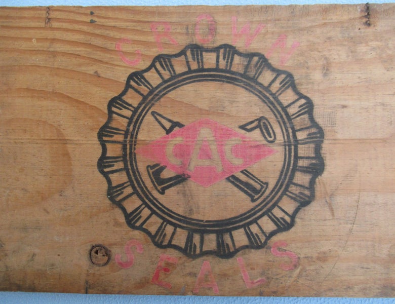 Old CAC bullets Crown Seals box end sign. Carousel 1