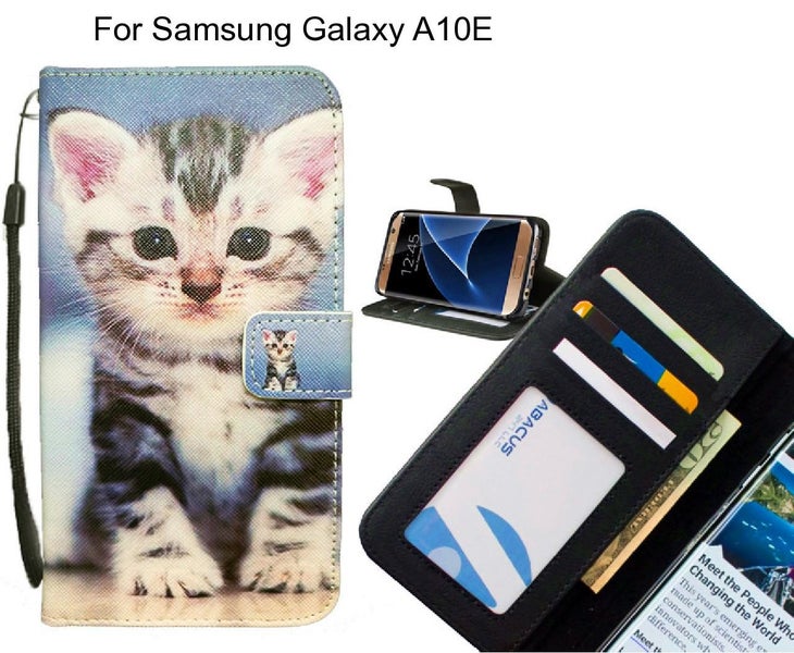 Samsung Galaxy A10E case 3 card leather wallet case printed ID Carousel 1