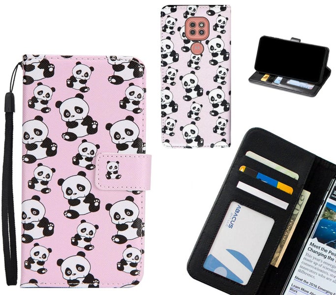 Moto G9 Play case 3 card leather wallet case printed ID Carousel 1