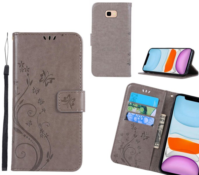Galaxy J4 Plus Case Embossed Butterfly Wallet Leather Cover Carousel 1