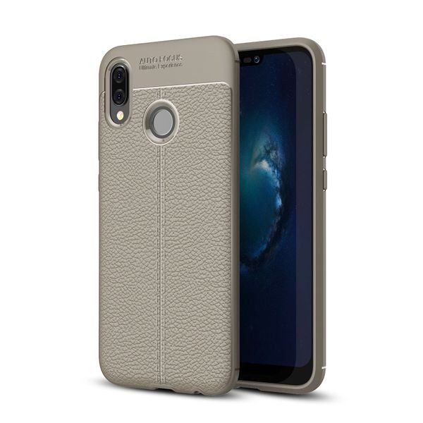 Huawei Nova 3e Leather Texture Case Grey Carousel 1