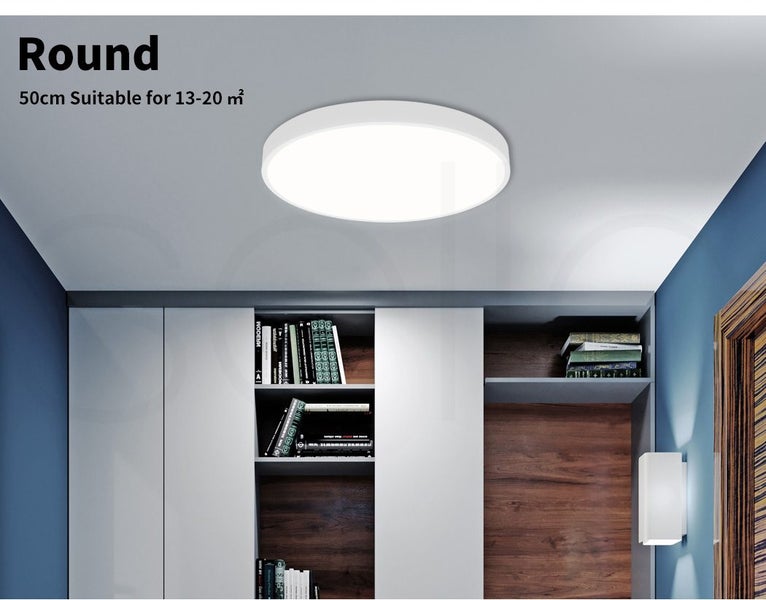 Emitto Ultra-Thin 5cm LED Ceiling Down Light Surface Mount Living Room White 36W Carousel 2