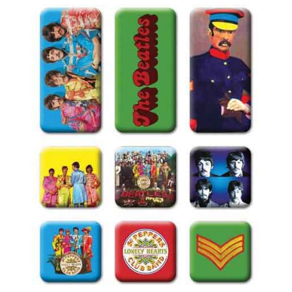 The Beatles Sgt Pepper 9 Piece Set Fridge Magnet Carousel 1