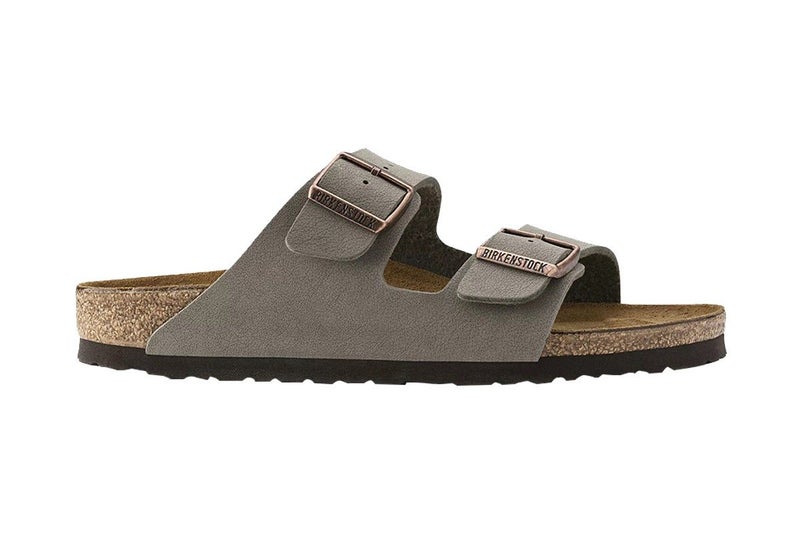 Birkenstock Arizona Birko-Flor Nubuck Regular Fit Sandal (Stone) Carousel 2