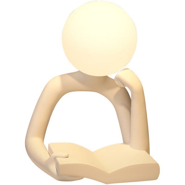 Elosung White Creative Book Reader Desk Lamp Usb Powered Modern Resin Design Carousel 1