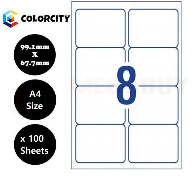 A4 Labels Sticker, 100pc Paper Mailing Address Office Laser Inkjet 74.2x105mm Carousel 1