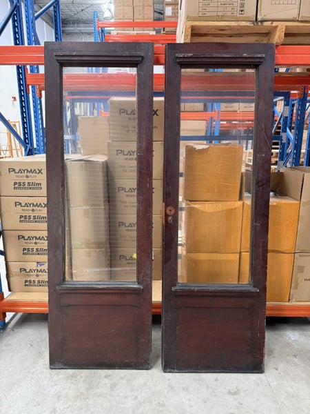 Brown wooden doors with glass Carousel 1