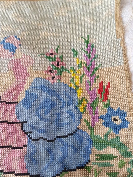 Vintage tapestry Lady in gown Carousel 1