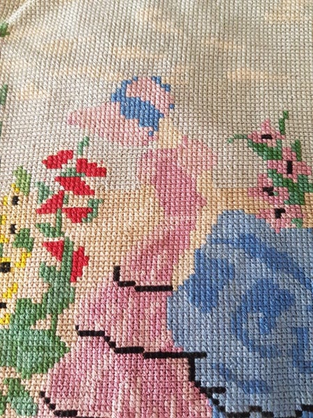 Vintage tapestry Lady in gown Carousel 4