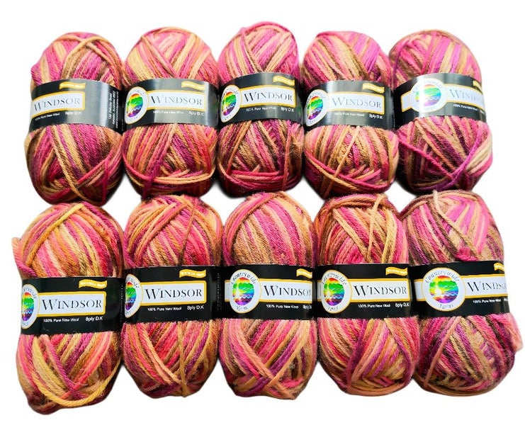 Countrywide Yarns Windsor Print 8ply 10 Pack ***$40.00 Reserve, RRP $62.00*** Carousel 1