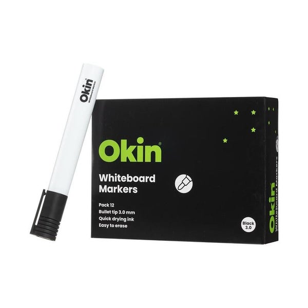 Okin Bullet Tip Black Whiteboard Marker 3.0mm IWMBLK Carousel 2