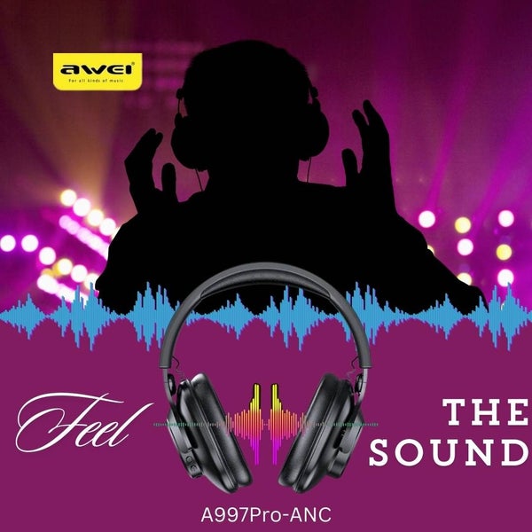 Headphones - Genuine Awei Brand - Bluetooth - ANC Noise Cancel - 20hrs Play Carousel 6