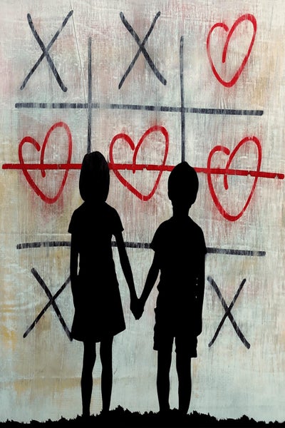 Framed $1 RESERVE 1 Panel Canvas Art Print - Love Win Carousel 1