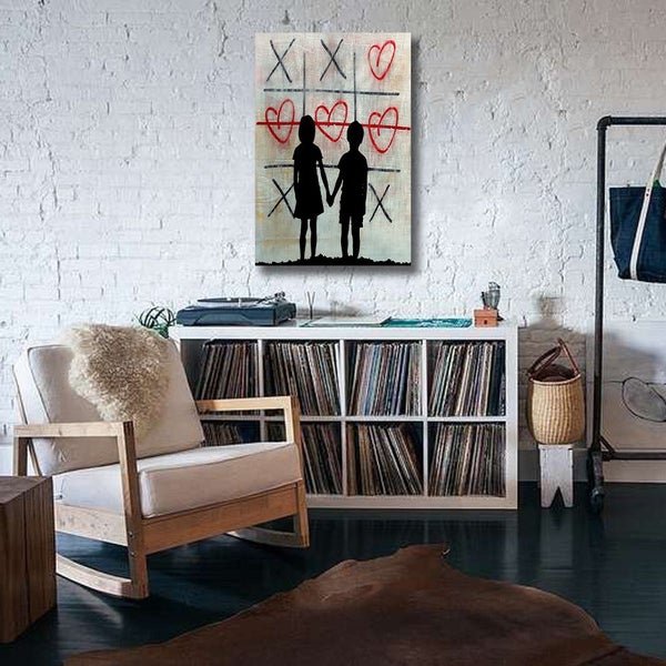 Framed $1 RESERVE 1 Panel Canvas Art Print - Love Win Carousel 2
