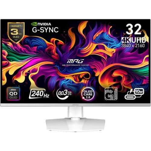 MSI MPG 321URXW QD-OLED 32" 4K 240Hz OLED Gaming Monitor - White 3840x2160 - Carousel 1