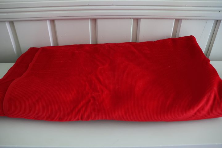 3.8 Metres of Retro Red Corduroy Fabric - Great Quality. Carousel 1