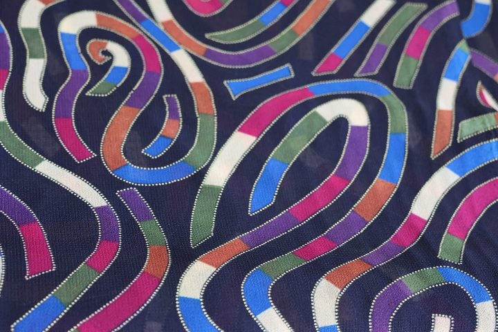 3.6 Metres of Stunning Retro Black Patterned Fabric - Not Static-y Carousel 2