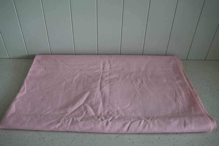 3 Metres of Pink Vintage Cotton Fabric - Linen Texture. 3 Metres x 110 cm. Carousel 1