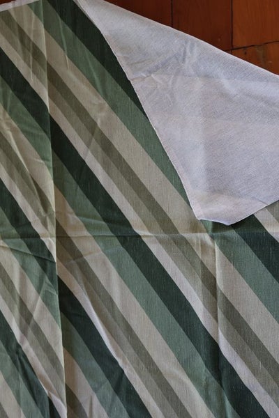 Retro Linen Fabric in Green Stripes - great for interior projects. Carousel 6