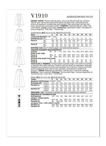 Vogue Pattern Misses' Pants V1910 B5(8-10-12-14-16) Carousel 2