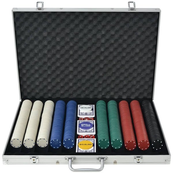 vidaXL Poker Set with 1000 Chips Aluminium Carousel 1