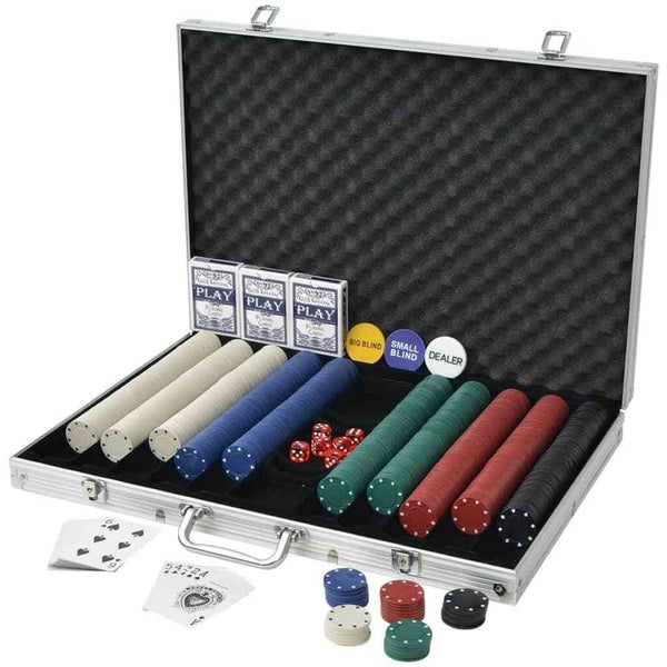 vidaXL Poker Set with 1000 Chips Aluminium Carousel 2