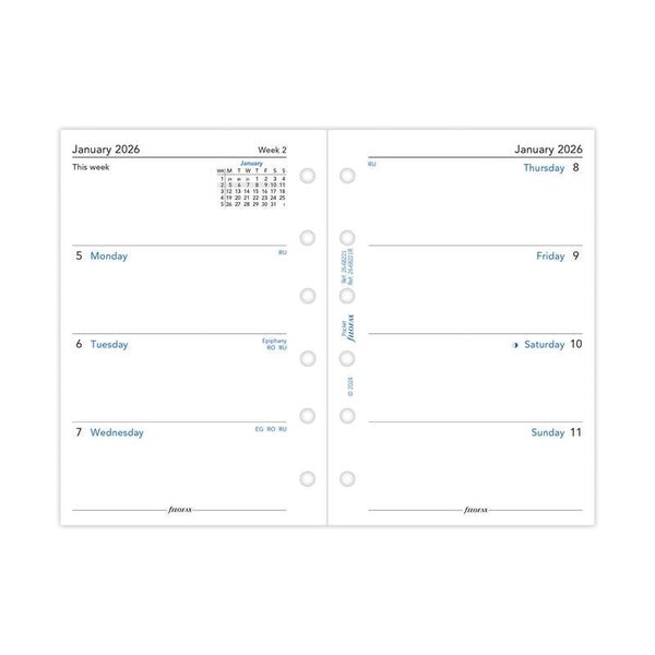 Filofax Pocket Week on Two Pages Refill 2026 1001659 Carousel 2