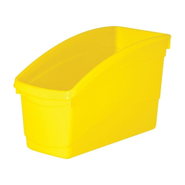 Acme Plastic Book Storage Tub Yellow 19cm High 228133 Carousel 1