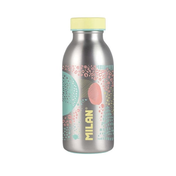 Milan 350ml Stainless Steel Isothermal Bottle Silver Yellow Carousel 1