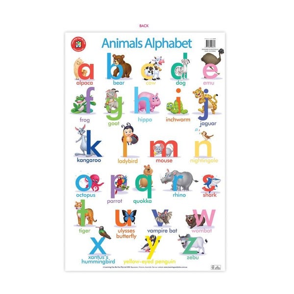 Acme Alphabet of Animals Wall Chart Poster 228061 Carousel 3
