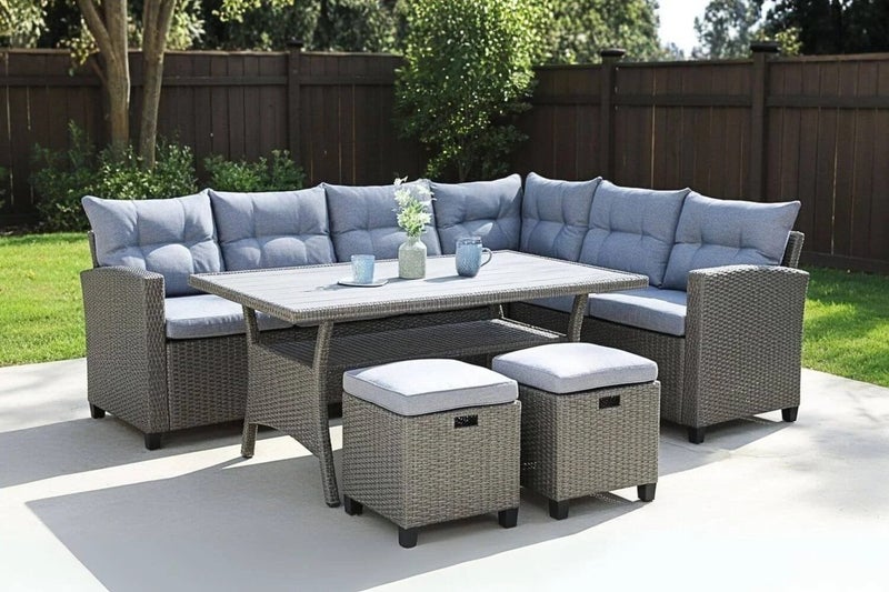 ALBANY Sectional Outdoor Dining Wicker Sofa Set64456163874562110