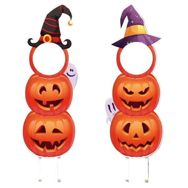 NNETM Halloween Outdoor Lawn Pumpkin & Witch Hat Decorations Carousel 1