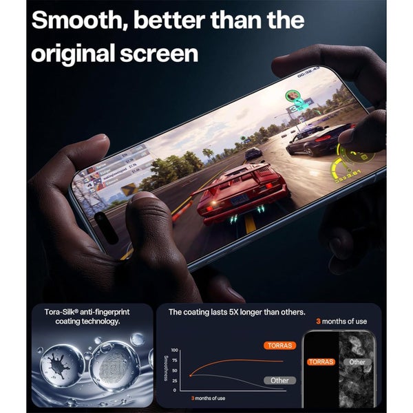 Torras iPhone Air (6.5") 2025 Premium Tempered Glass Screen Protector - Clear , Carousel 6
