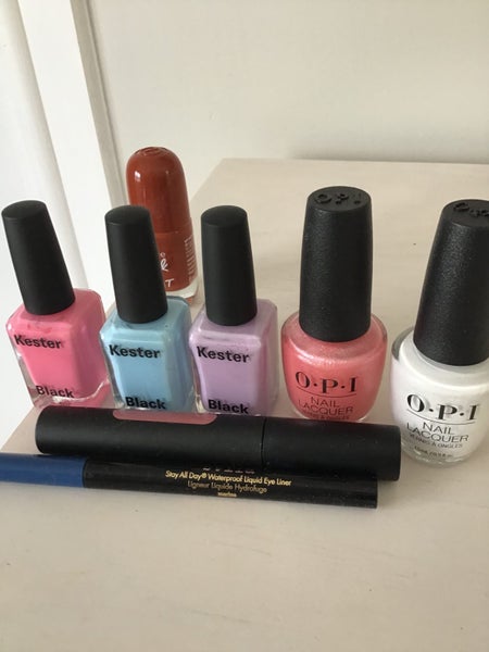 Kester Black & OPI nail polish, Kester Black lip colour and Stila eyeliner. Carousel 1