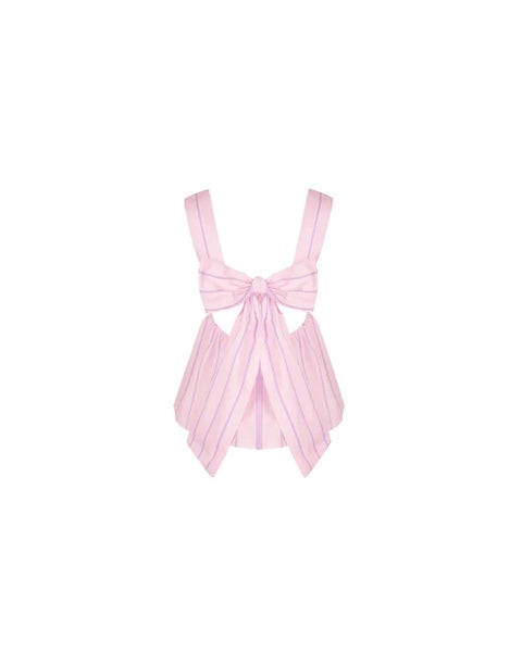 RUBY Margie Tie-Back Top - Lilac Candy Stripe Size 16 Carousel 2