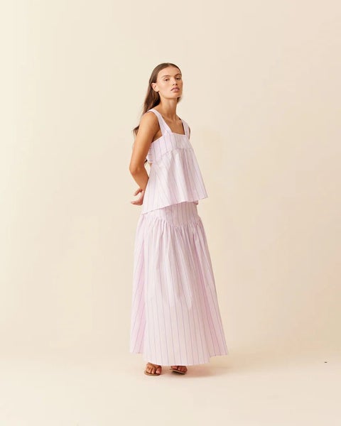 RUBY Margie Tie-Back Top - Lilac Candy Stripe Size 16 Carousel 4