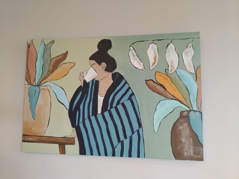 Coffee break - large original by kiwi artist Carousel 1