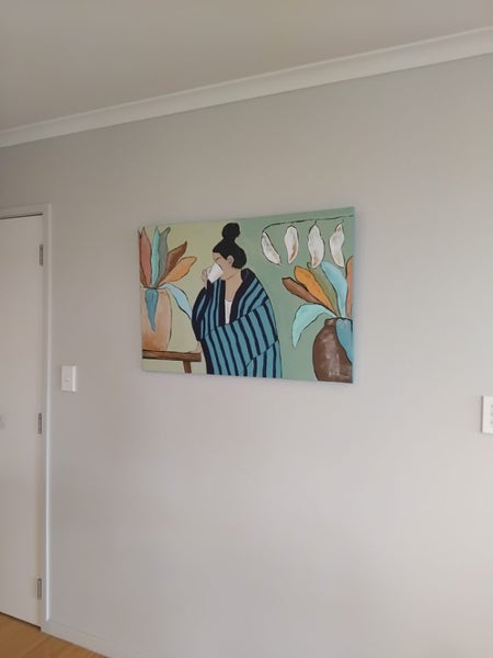 Coffee break - large original by kiwi artist Carousel 7