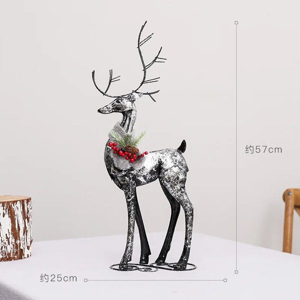 NNEOBA Wrought Iron Reindeer Christmas Ornament Carousel 2