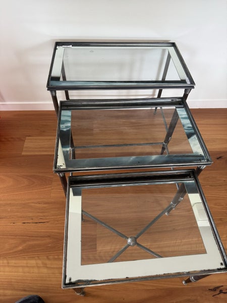 A Nest of Vintage Blackened Silver Tables63972518799617114