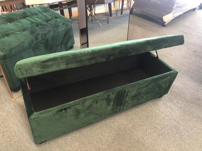 Chicago Blanket Box / Storage Box Velvet Fabric Green Color Carousel 2