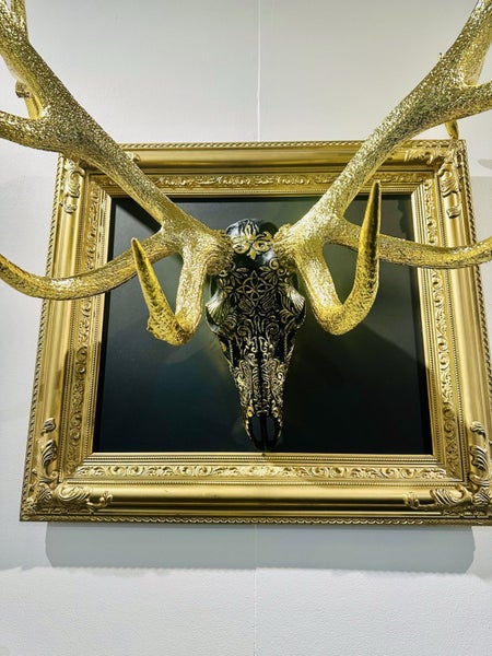 Hand carved real stag skull Carousel 1