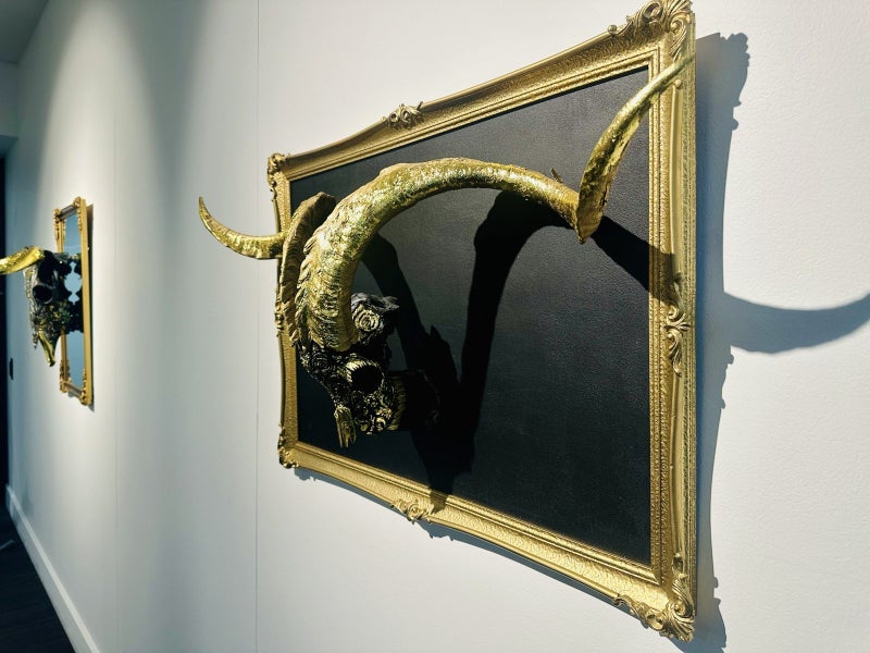 Hand carved real wild goat skull Carousel 2