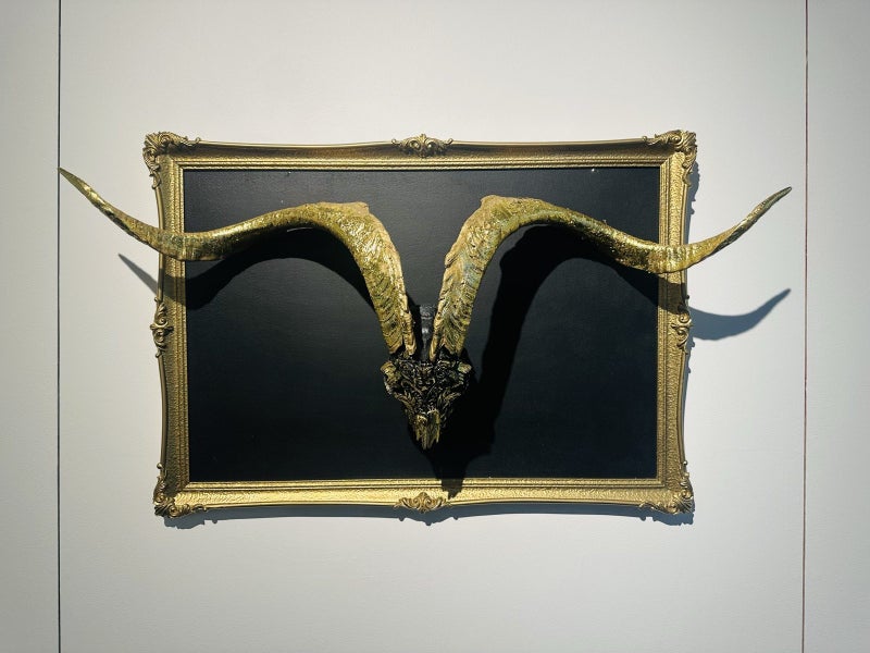 Hand carved real wild goat skull Carousel 3