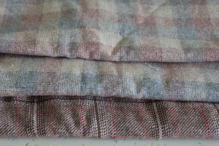 Quality Vintage "Check" Fabric. 3 Pieces. Carousel 2