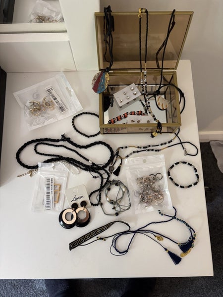 Bulk costume jewellery and glass trinket box Carousel 2